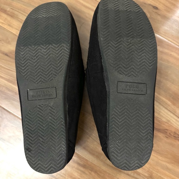 Polo Ralph Lauren Men’s Declan Bear Microsuede Slippers Black 10 Fleece Lined - Picture 6 of 7